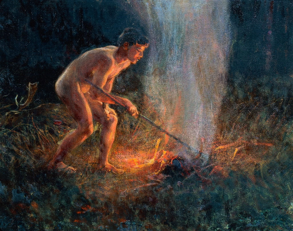La colonna di fumo - Gallerie Ricci Oddi, Piacenza, dettaglio